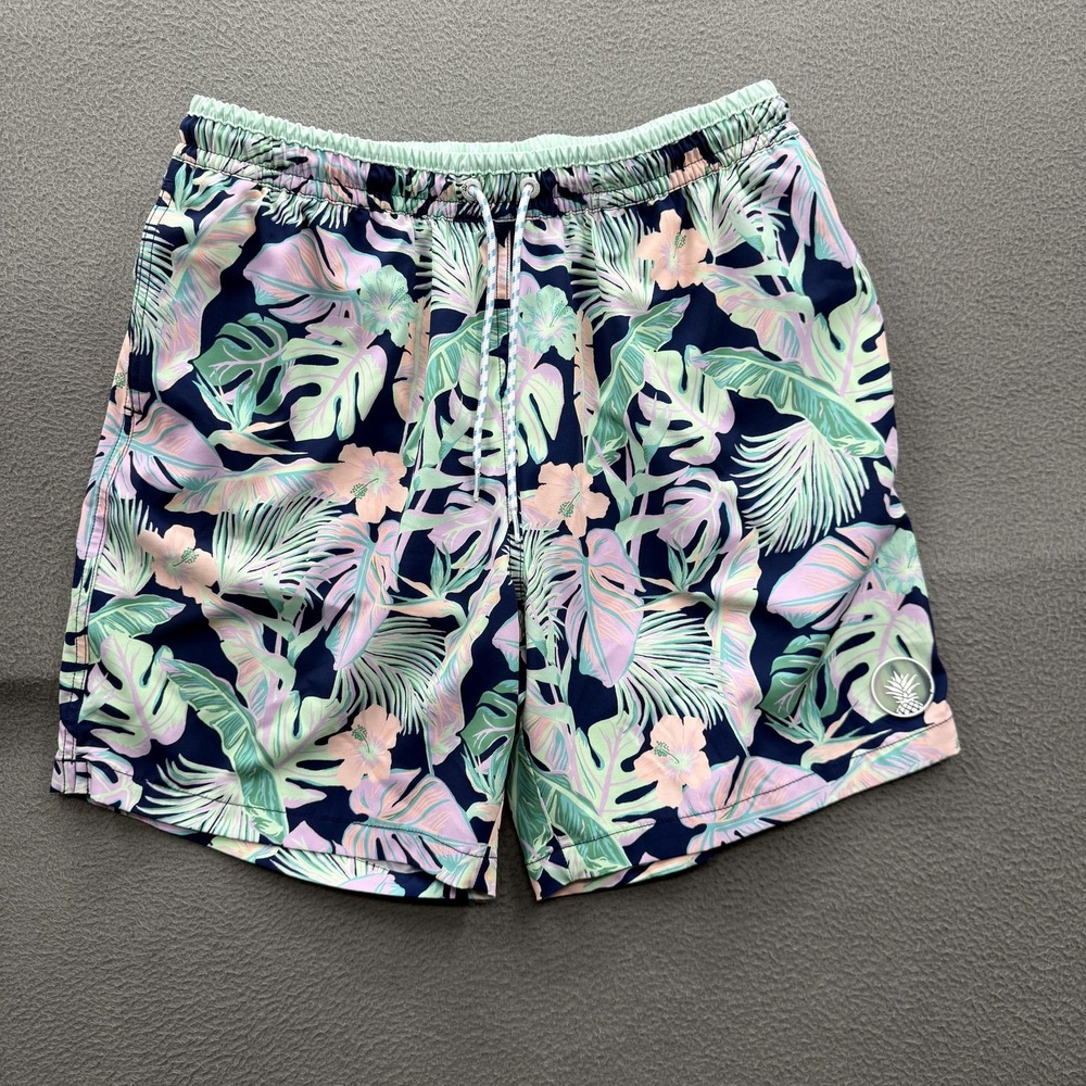 Chubbies Swim Trunks Mens Large Multicolor Tropical 7 Inseam Lined Quick Dry